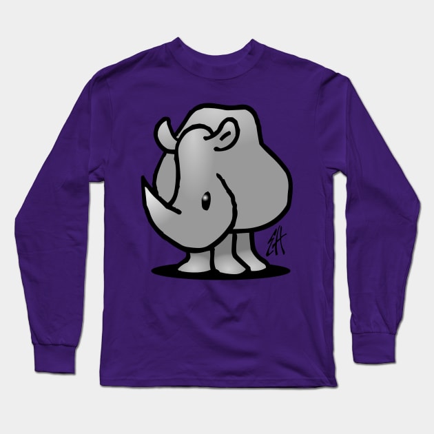 Rhino Long Sleeve T-Shirt by Cardvibes